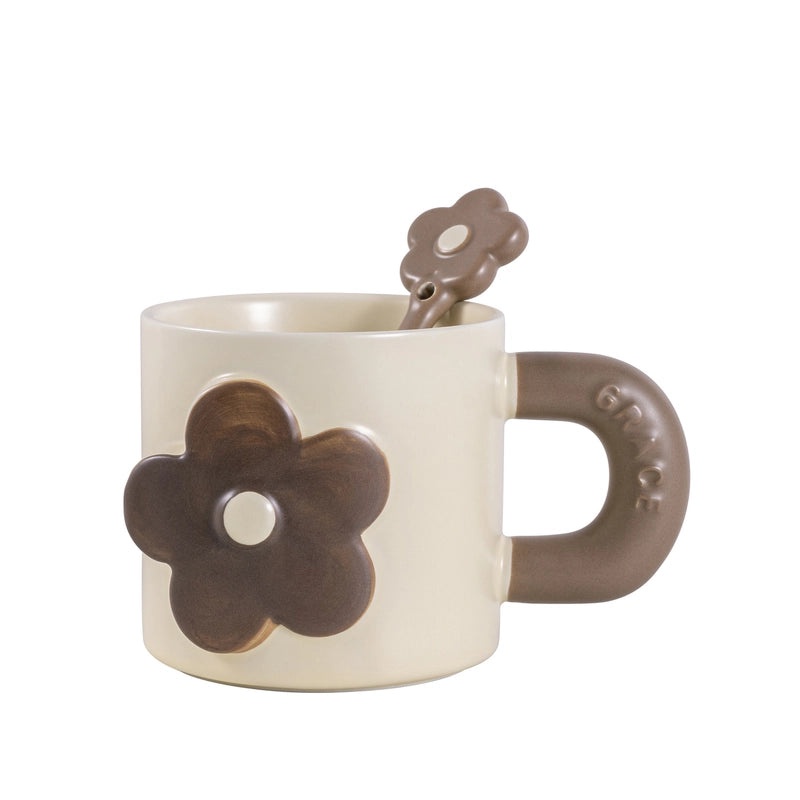 Charming Floral Ceramic Coffee Mug Single Piece|Home & Kitchen Mugs