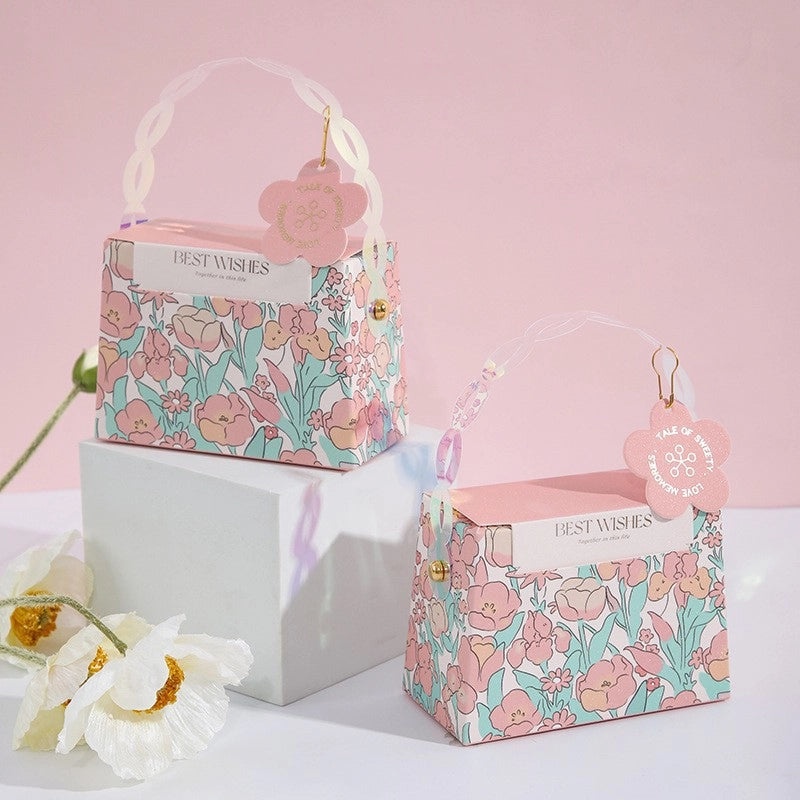 Valentine's Day Floral Paper Gift Bags for Weddings and Parties|Gift Bags & Packaging