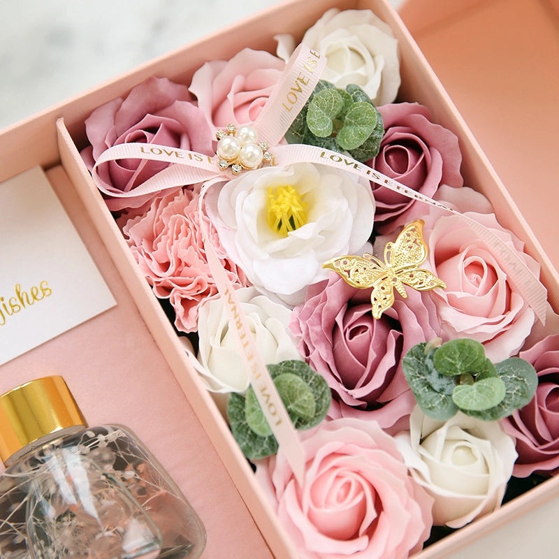 Romantic Valentine’s Day Rose Soap Flower Gift Set|Artificial Flowers