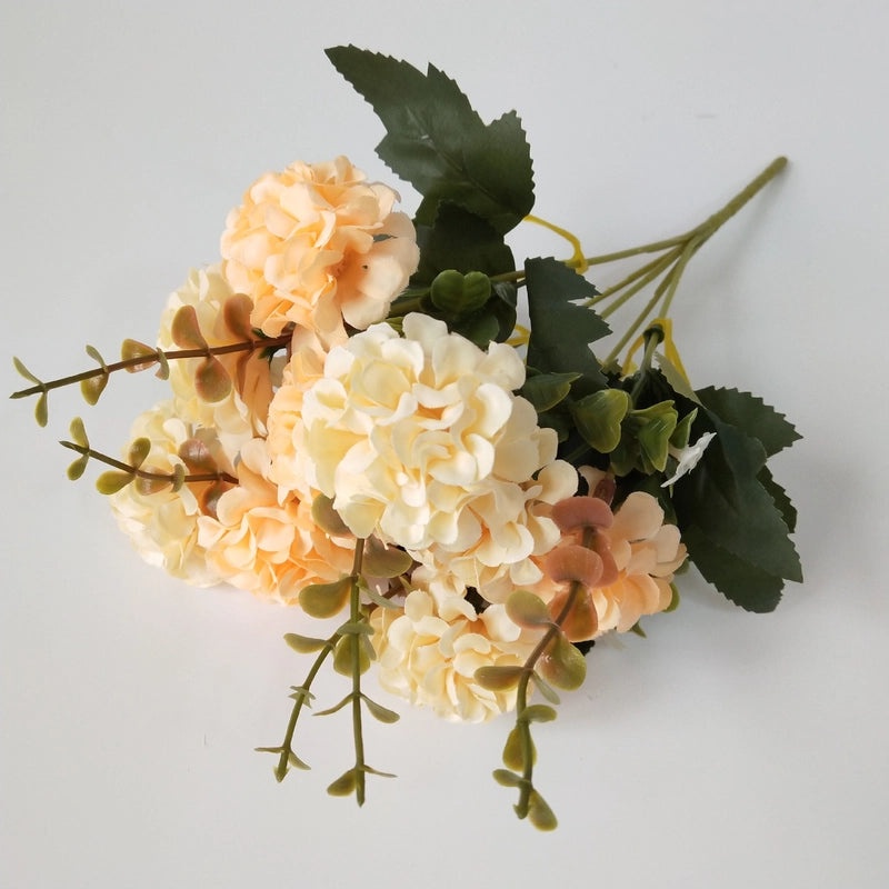 Artificial Flower Oil Painting Hydrangea, Chrysanthemum, Green Plant, Small Handle Fake Flower for Wedding Decoration|Home Decor