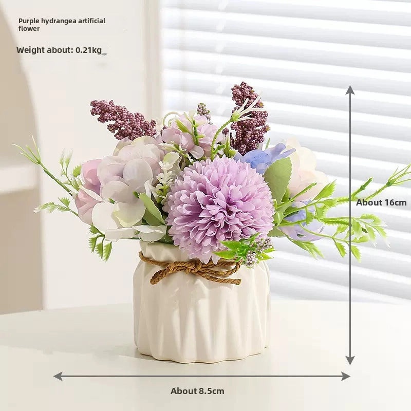 Artificial Hydrangea Bouquet Green Floral Arrangement for Living Room Desktop Decoration|Home Decor Artificial Flowers