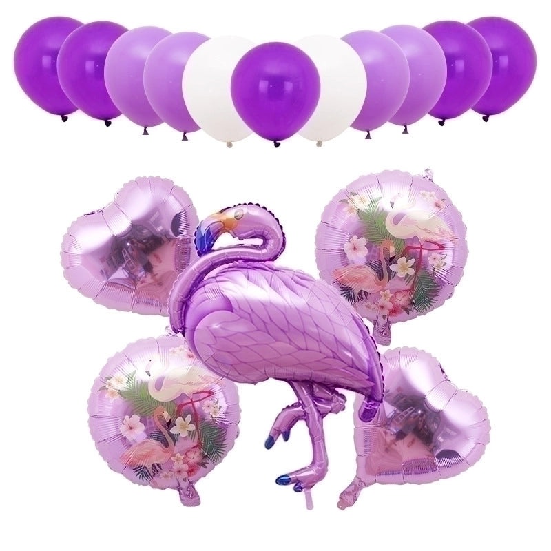 50 Pieces Tropical Flamingo Coconut Tree Aluminum Foil Balloons Set | Party Decorations Balloons