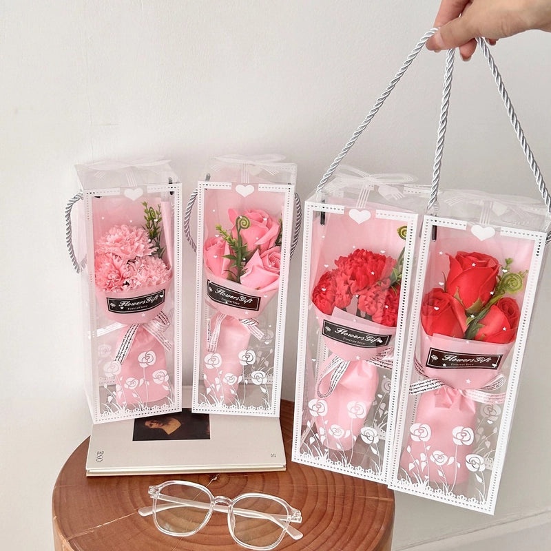 Romantic Carnation Rose Soap Flower Artificial Floral Arrangement|Home Decor Artificial Flowers