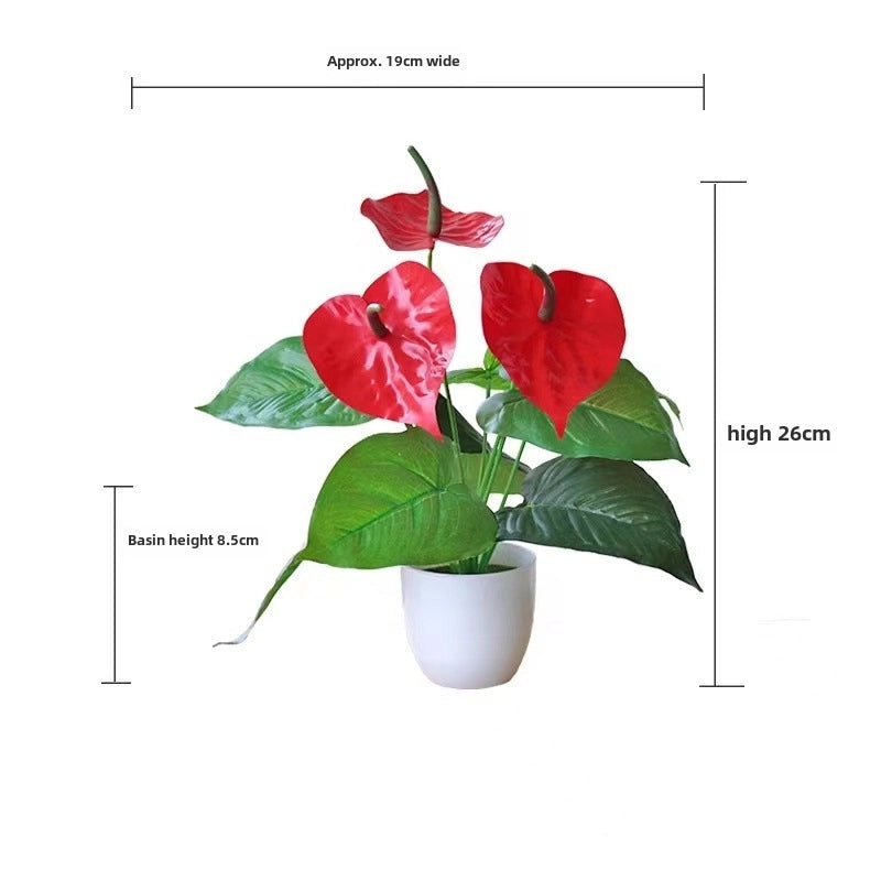 Artificial Green Rose Leaf Plant in Pot|Home Decor Artificial Plants