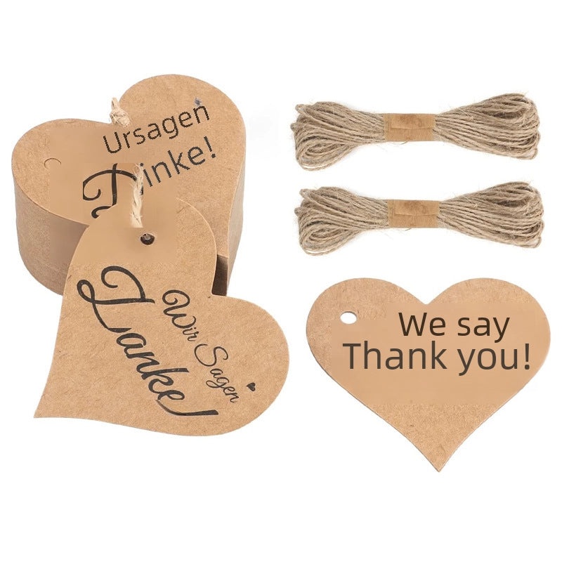300 Pieces Thank You Tags for Full Moon Wine Party Kraft Paper Love Invitation Labels|Party Supplies & Invitations