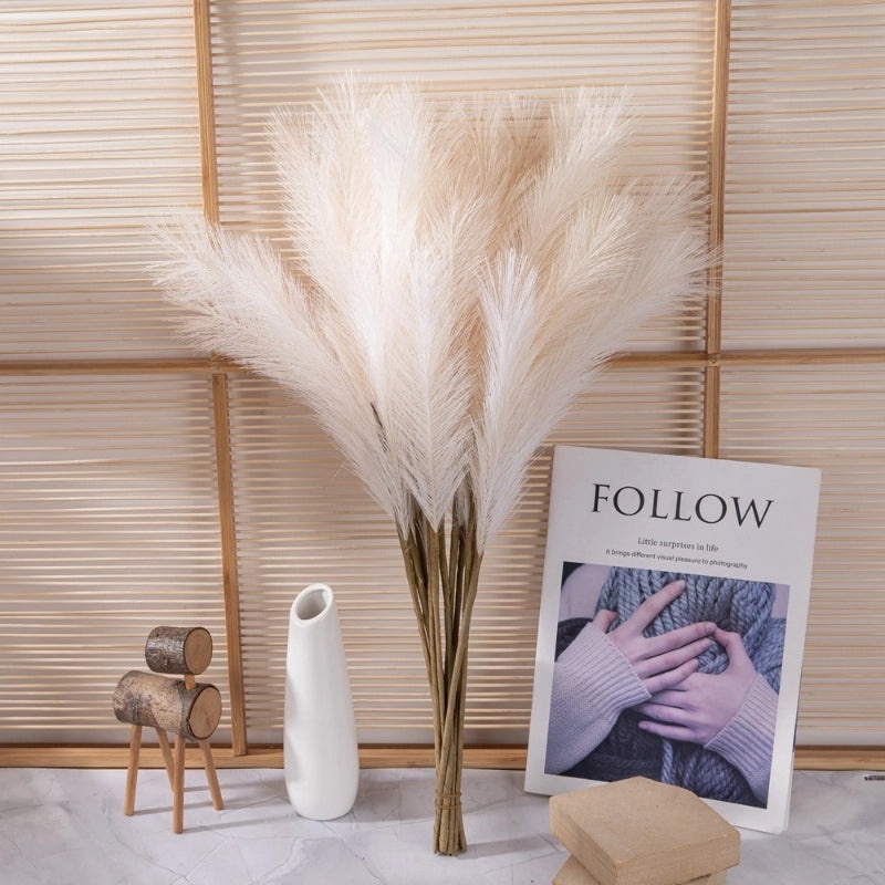 4-Prong Pan Pas Reed Grass Artificial Flowers for Wedding Home Decor MW85004|Home Decor Artificial Flowers