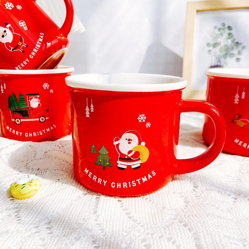 Festive Christmas Cartoon Ceramic Mug 1 Piece | Home & Kitchen>Mugs & Drinkware>Ceramic Mugs