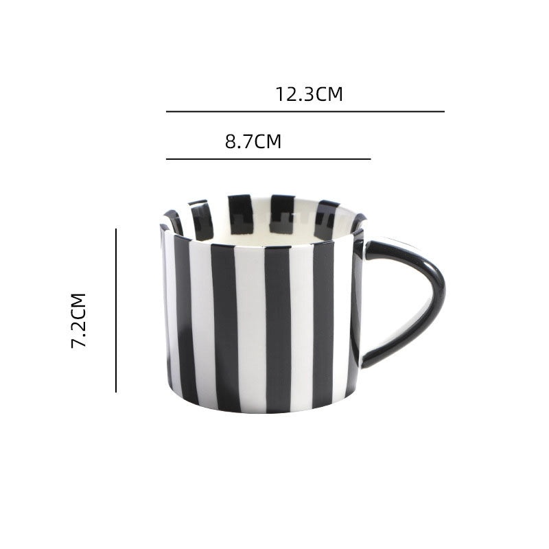Casual Cute Striped Ceramic Plate and Water Bottle Set 1 Piece | Home & Kitchen Tableware