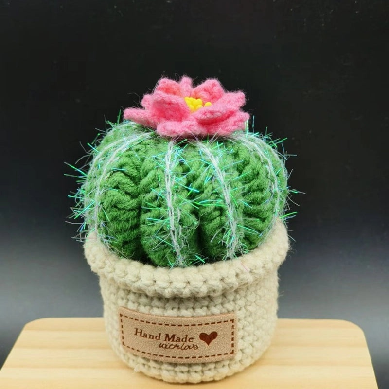 10 Pieces Handcrafted Wool Crochet Cactus Artificial Plants for Home Decor Desktop Gifts|Home Decor & Accessories