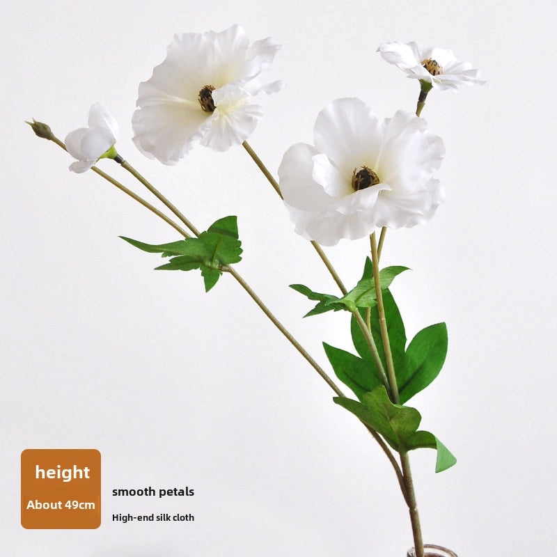 Butterfly Peony 3-Head Eustoma Silk Flower Artificial Wedding Home Decor Soft High-Quality|Home Decor & Artificial Flowers