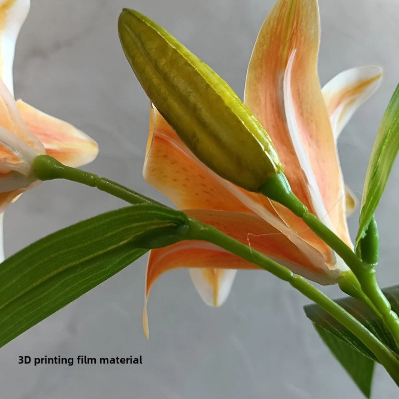 3D Film Artificial Lily Flower Bouquet for Home and Coffee Table Decoration|Home Decor Artificial Flowers