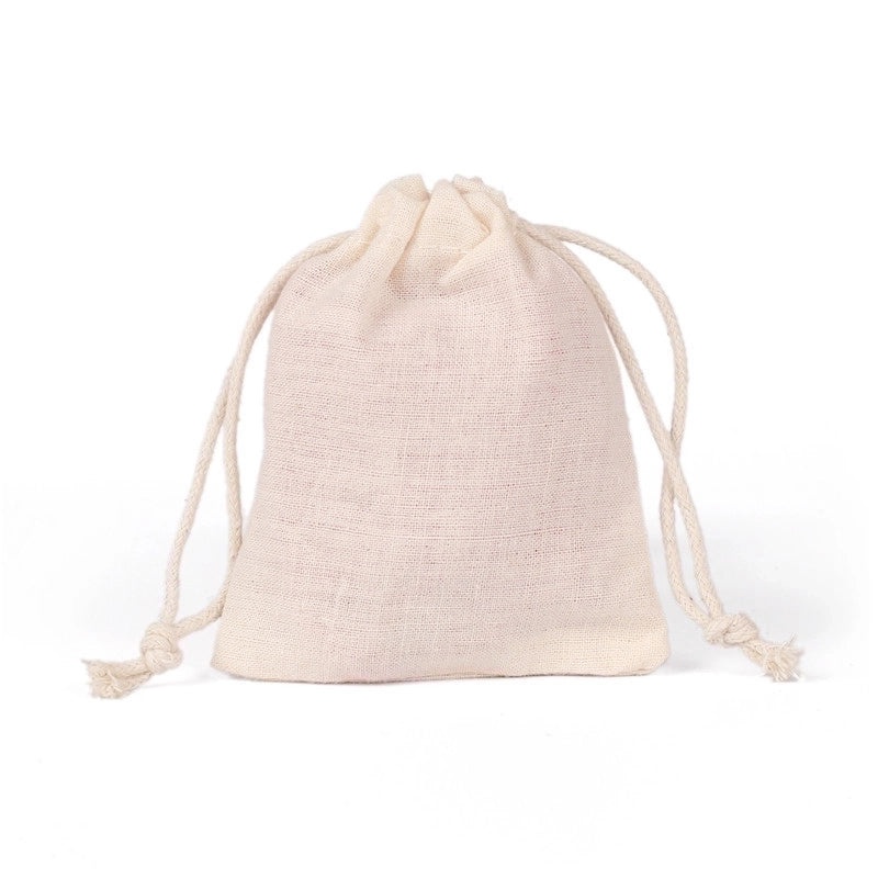 Cotton Linen Drawstring Jewelry Pouch Solid Color Small Storage Bag|Jewelry Storage & Organization