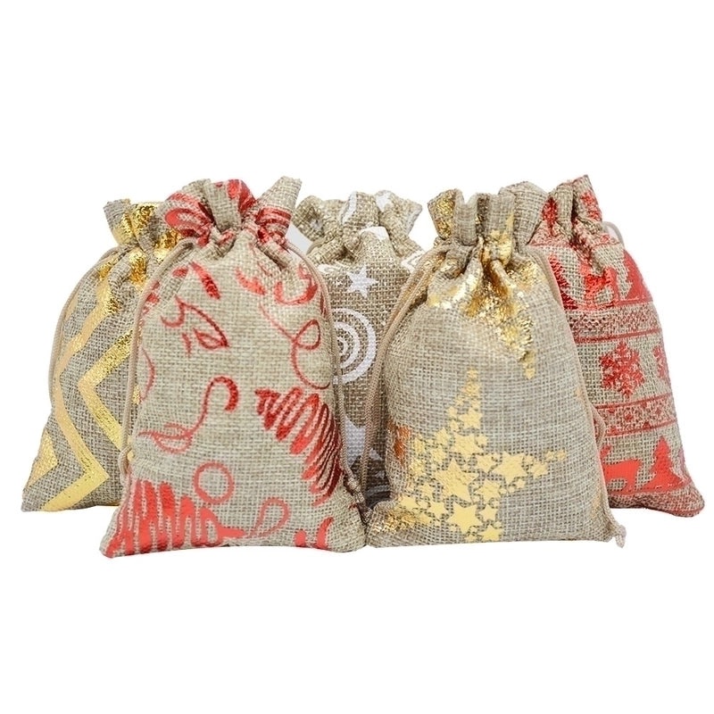Christmas Snowflake Linen Gift Bags|Holiday Gift Bags