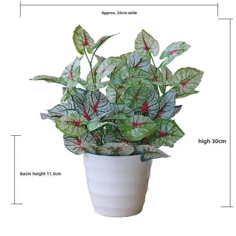 Artificial Green Rose Leaf Plant in Pot|Home Decor Artificial Plants
