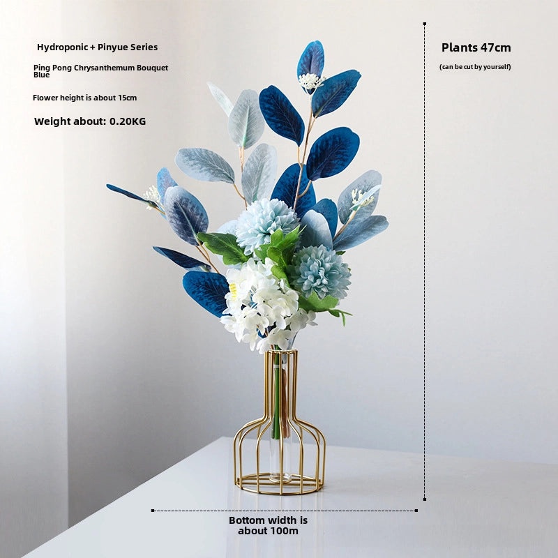 Nordic Artificial Flowers with Glass Vase Set | Home Decor