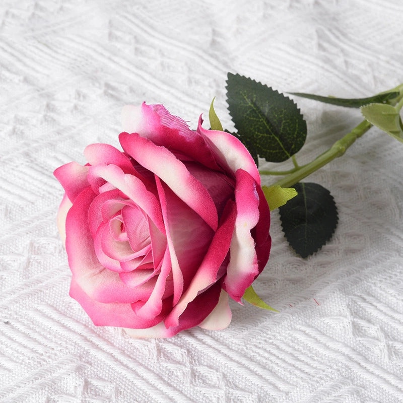 Romantic Artificial Rose Single Stem Valentine’s Day Home & Wedding Decor Soft Flannel Feel|Home Decor & Wedding Supplies