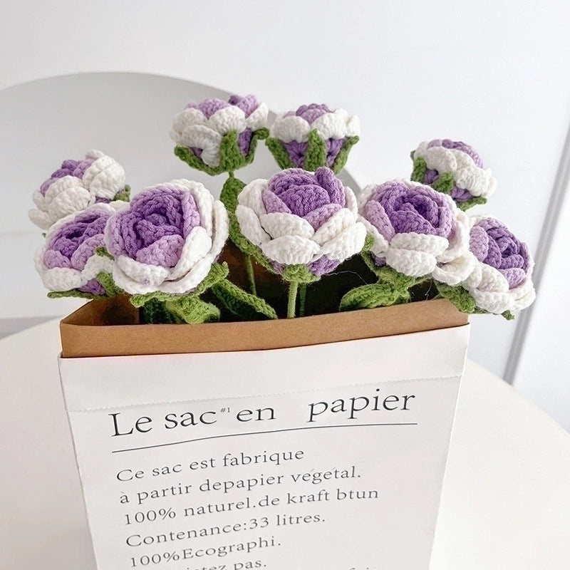 Elegant Romantic Flower Yarn Artificial Plants|Home Decor Artificial Flowers