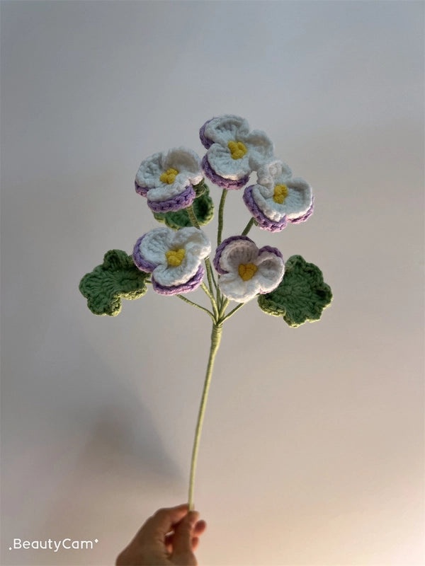 Hand-Woven Preserved Pansy Bouquet DIY Artificial Wool Flowers Teacher's Day Gift|Home & Garden > Handmade Gifts > Floral Arrangements