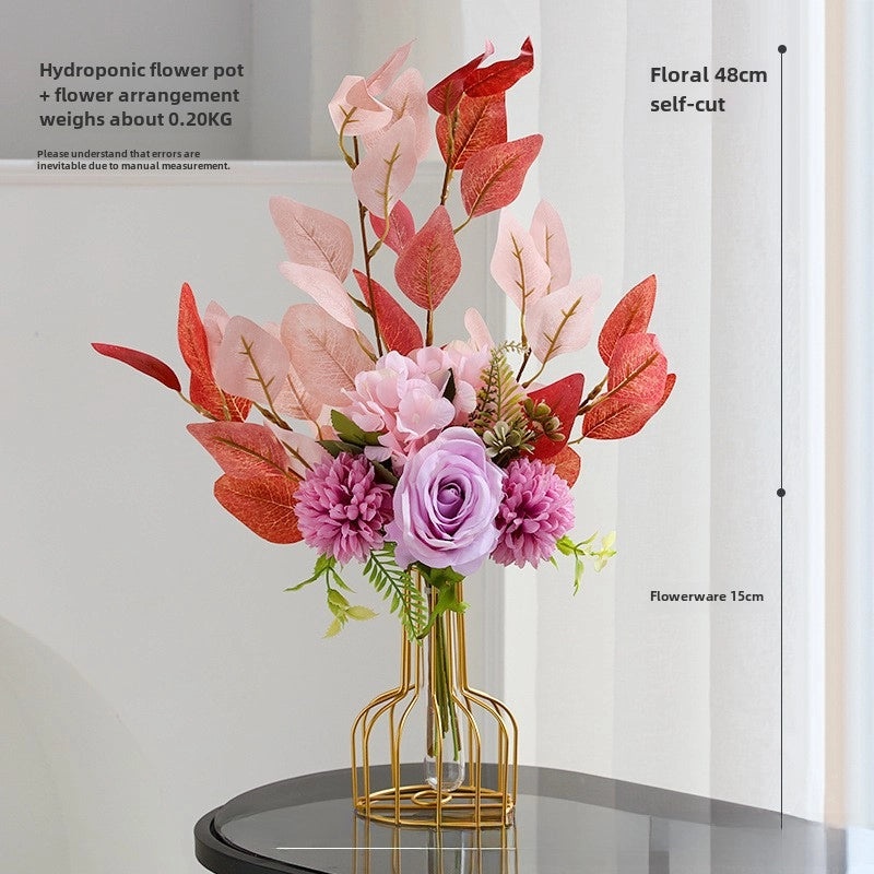 Nordic Artificial Flowers with Glass Vase Set | Home Decor