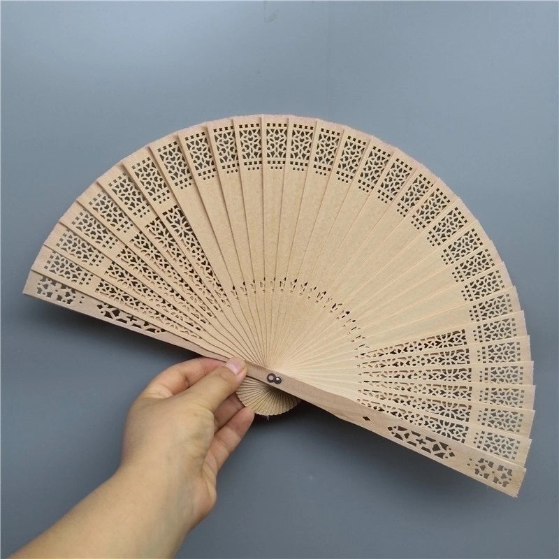 8-inch Handmade Hollow Sunflower Folding Incense Fan Imitation Sandalwood Wedding Gift Fan|Home & Garden > Decor > Fans