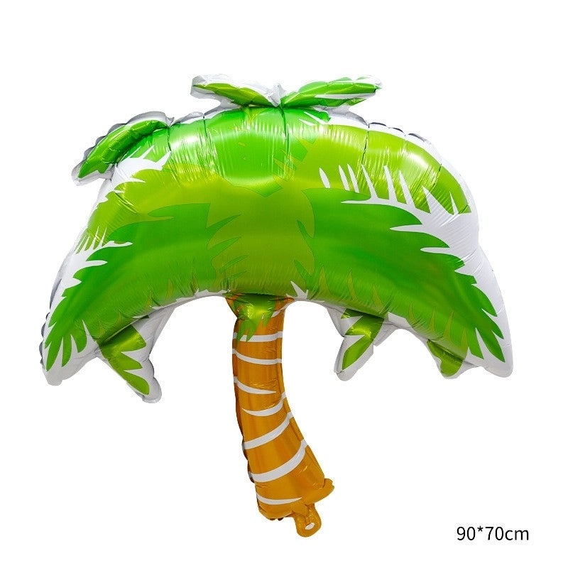 50 Pieces Tropical Flamingo Coconut Tree Aluminum Foil Balloons Set | Party Decorations Balloons