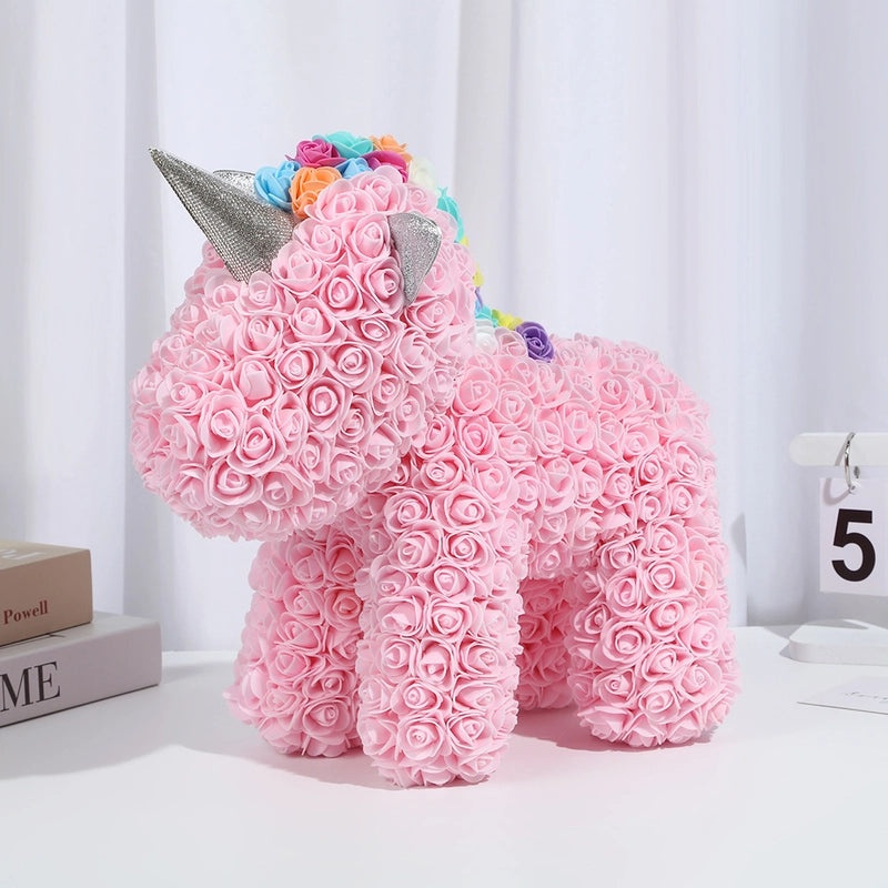 Elegant Lady Animal Preserved Fresh Flower Ornaments for Valentine's Day | Women's Accessories