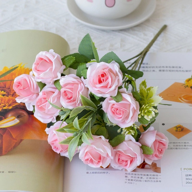 Silk Rose Bouquet for Bridal, Home, Dining Table Decoration | Artificial Flowers & Floral Arrangements