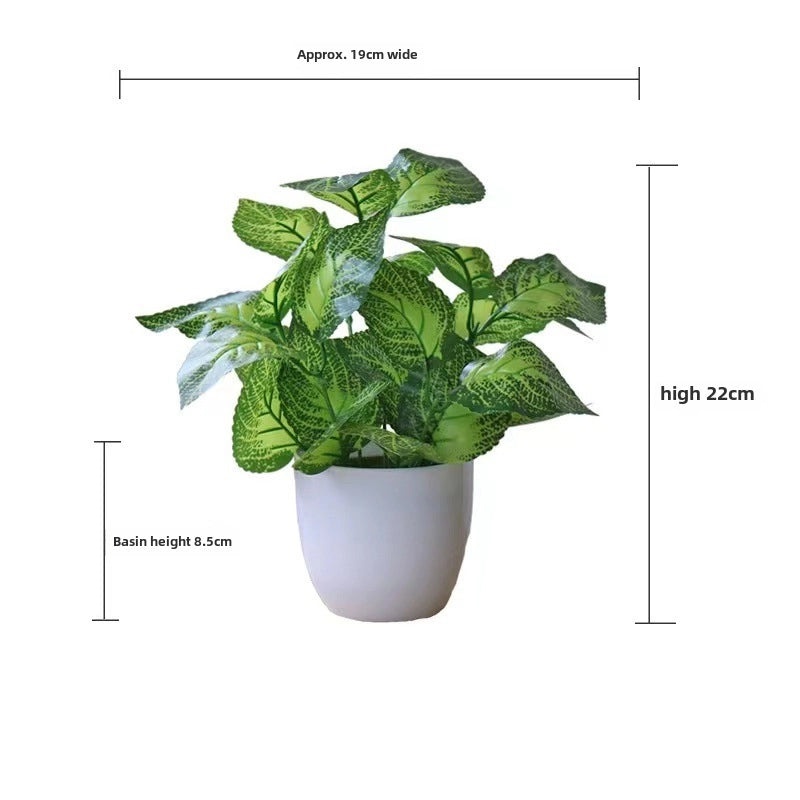 Artificial Green Rose Leaf Plant in Pot|Home Decor Artificial Plants