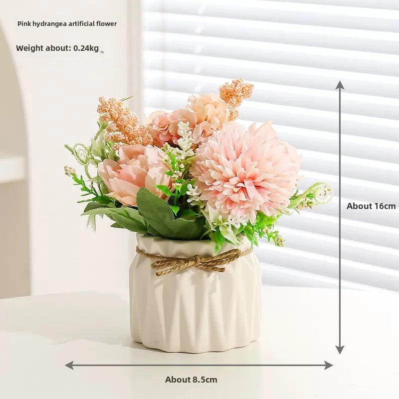 Artificial Hydrangea Bouquet Green Floral Arrangement for Living Room Desktop Decoration|Home Decor Artificial Flowers