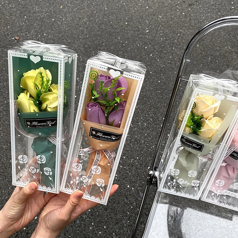 Romantic Carnation Rose Soap Flower Artificial Floral Arrangement|Home Decor Artificial Flowers