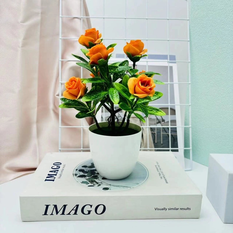 Artificial Rose and Lily Potted Plant Simulation Flower Greenery Home Indoor Outdoor Decor|Home Decor Artificial Plants