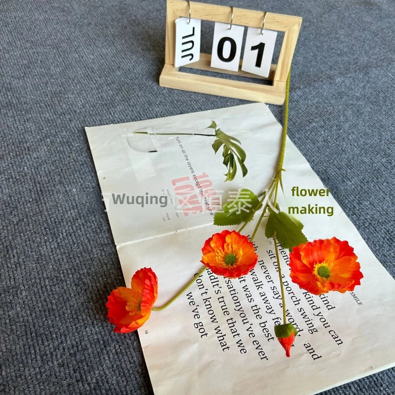 20 Pieces Yu Meiren Korean Style Artificial Poppy Flowers Small Decorative Ornaments for Photography Props|Home Decor & Artificial Flowers