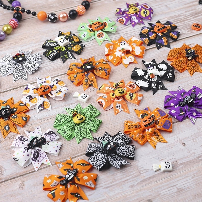 Funny Halloween Pattern Ribbed Ribbon Hairpin for Party|Hair Accessories