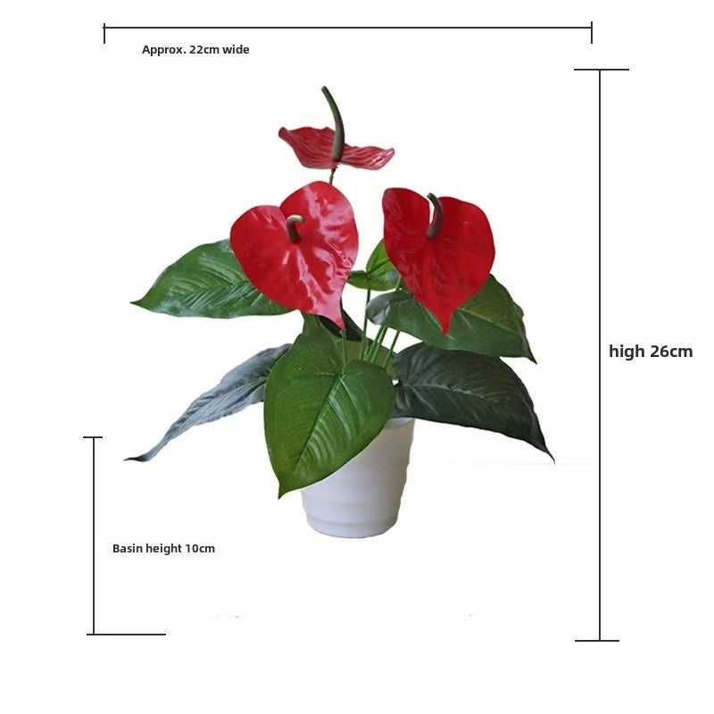 Artificial Green Rose Leaf Plant in Pot|Home Decor Artificial Plants