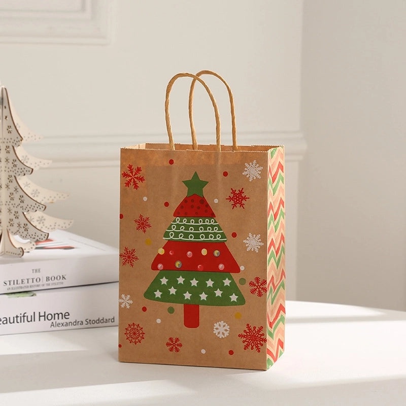Christmas Holiday Gift Bags with Cute Santa Hat, Christmas Tree, and Snowman Designs|Holiday Gift Bags
