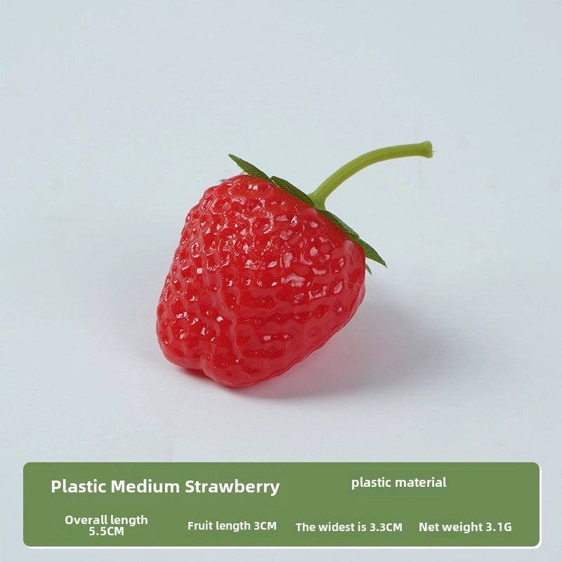 Realistic Plastic Strawberry Decoration | Artificial Fruit Props for Window Display and Photography | Home Decor Accessories | Fake Fruit Models 
