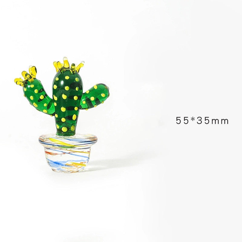 Stylish Glass Cactus Ornament for Desktop Decoration|Home Decor Accessories