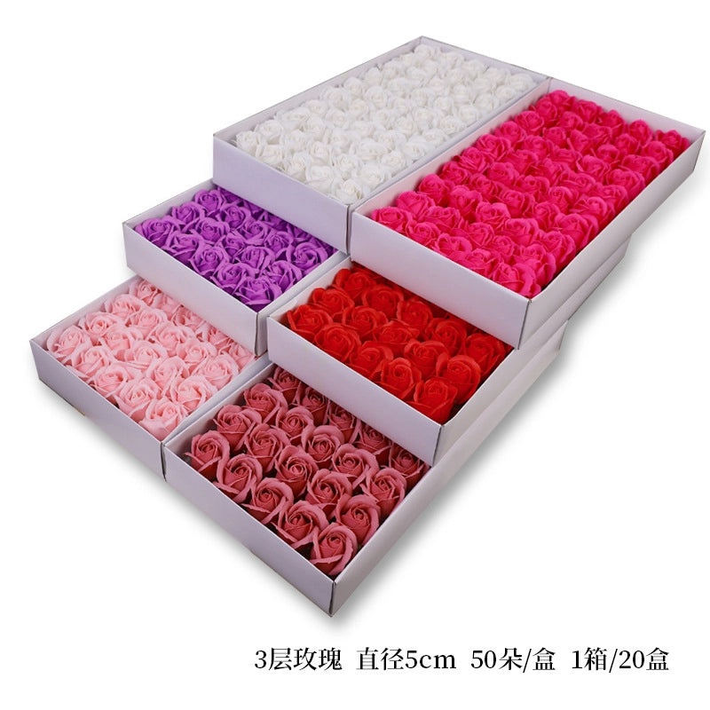 50 Pcs Valentine’s Day Rose Soap Flowers Romantic Classic Artificial Floral Decor|Home Decor Gifts