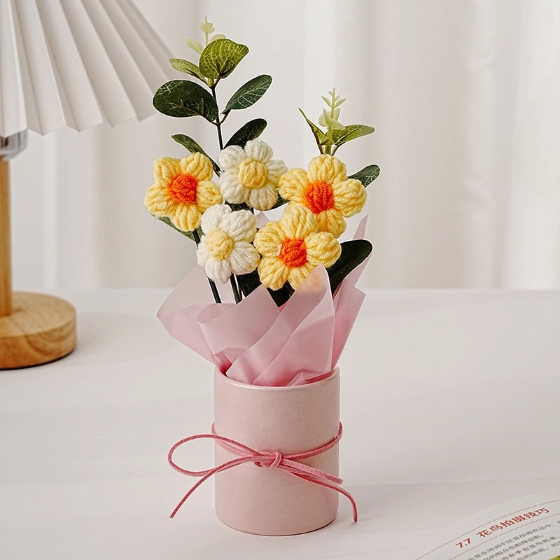 Romantic Floral Yarn Artificial Flowers for Elegant Ladies | Home Decor & Artificial Flowers