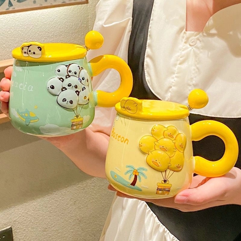 Adorable Ceramic Animal Letter Water Bottle 1 Piece|Home & Kitchen Accessories