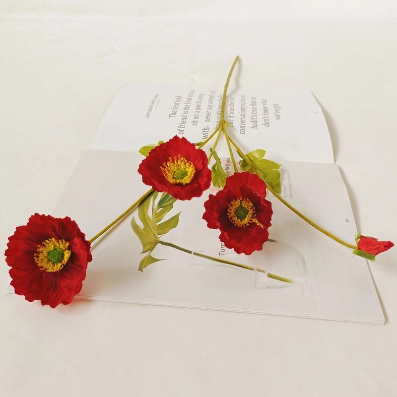20 Pieces Yu Meiren Korean Style Artificial Poppy Flowers Small Decorative Ornaments for Photography Props|Home Decor & Artificial Flowers