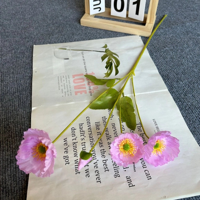 20 Pieces Yu Meiren Korean Style Artificial Poppy Flowers Small Decorative Ornaments for Photography Props|Home Decor & Artificial Flowers