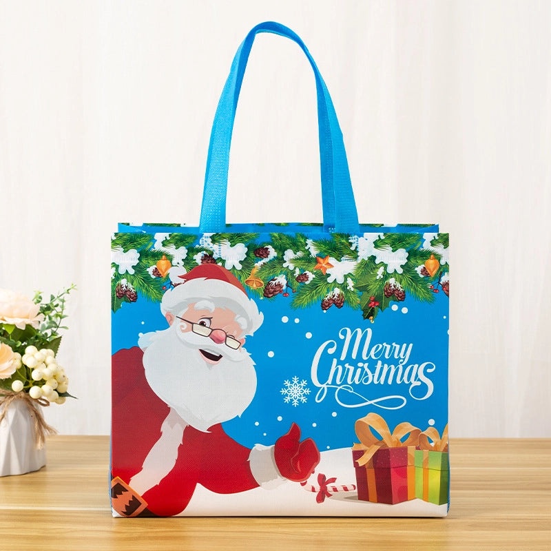 Christmas Cute Santa Claus and Christmas Tree Nonwoven Gift Bags for Party Festival|Holiday Party Supplies