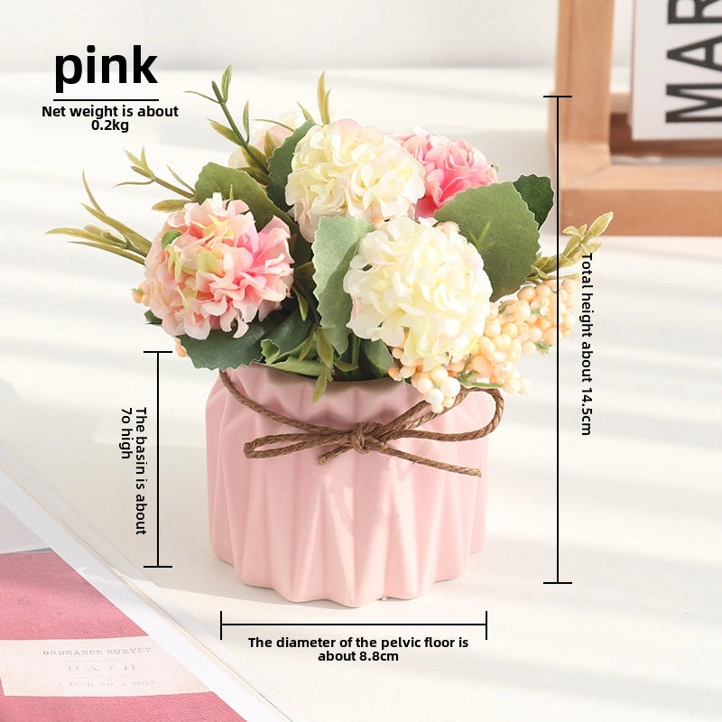 Artificial Hydrangea Bouquet Green Floral Arrangement for Living Room Desktop Decoration|Home Decor Artificial Flowers