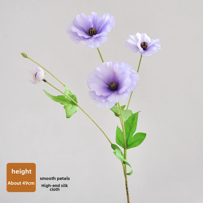 Butterfly Peony 3-Head Eustoma Silk Flower Artificial Wedding Home Decor Soft High-Quality|Home Decor & Artificial Flowers