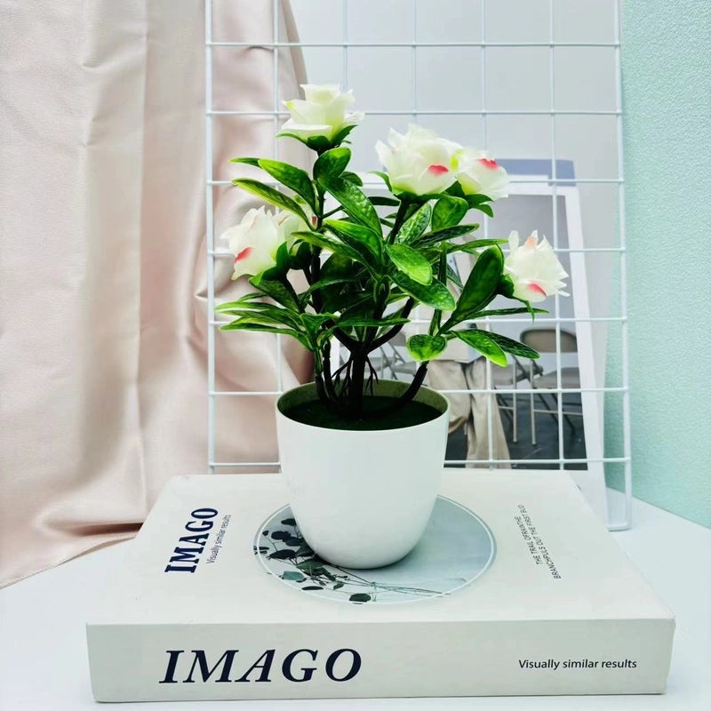 Artificial Rose and Lily Potted Plant Simulation Flower Greenery Home Indoor Outdoor Decor|Home Decor Artificial Plants