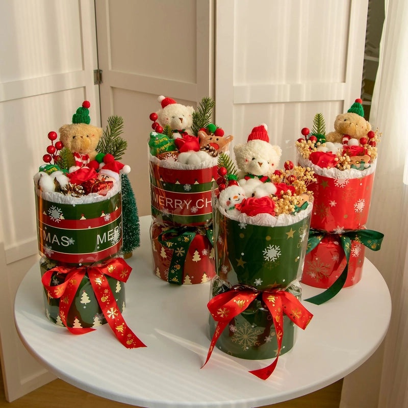 Christmas Bear Flower Arrangement|Home Decor