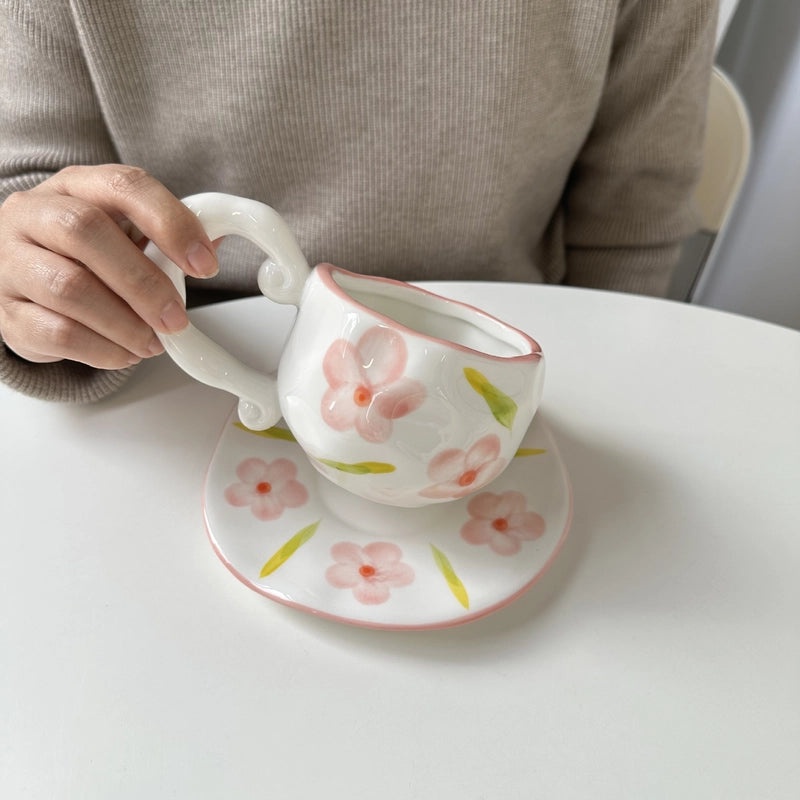 Charming Floral Ceramic Coffee Mug Single Piece|Home & Kitchen Mugs