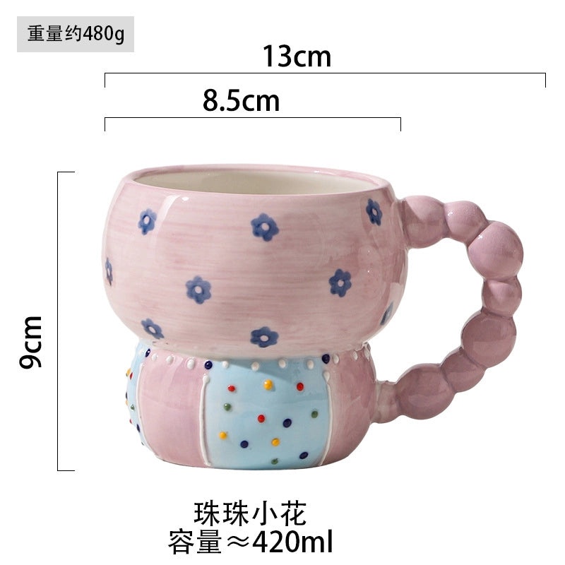 Charming Floral Ceramic Coffee Mug Single Piece|Home & Kitchen Mugs