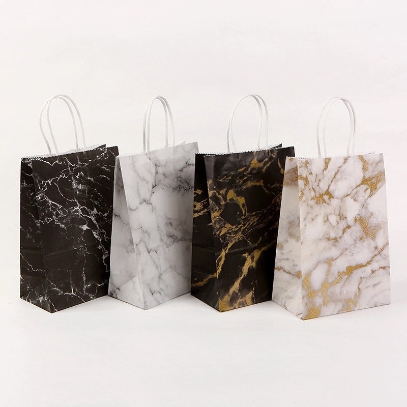Stylish Marble Kraft Paper Gift Bags for Festivals|Gift Bags & Packaging